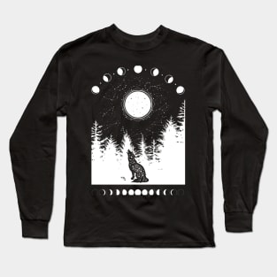 Celestial Howling Wolf Long Sleeve T-Shirt